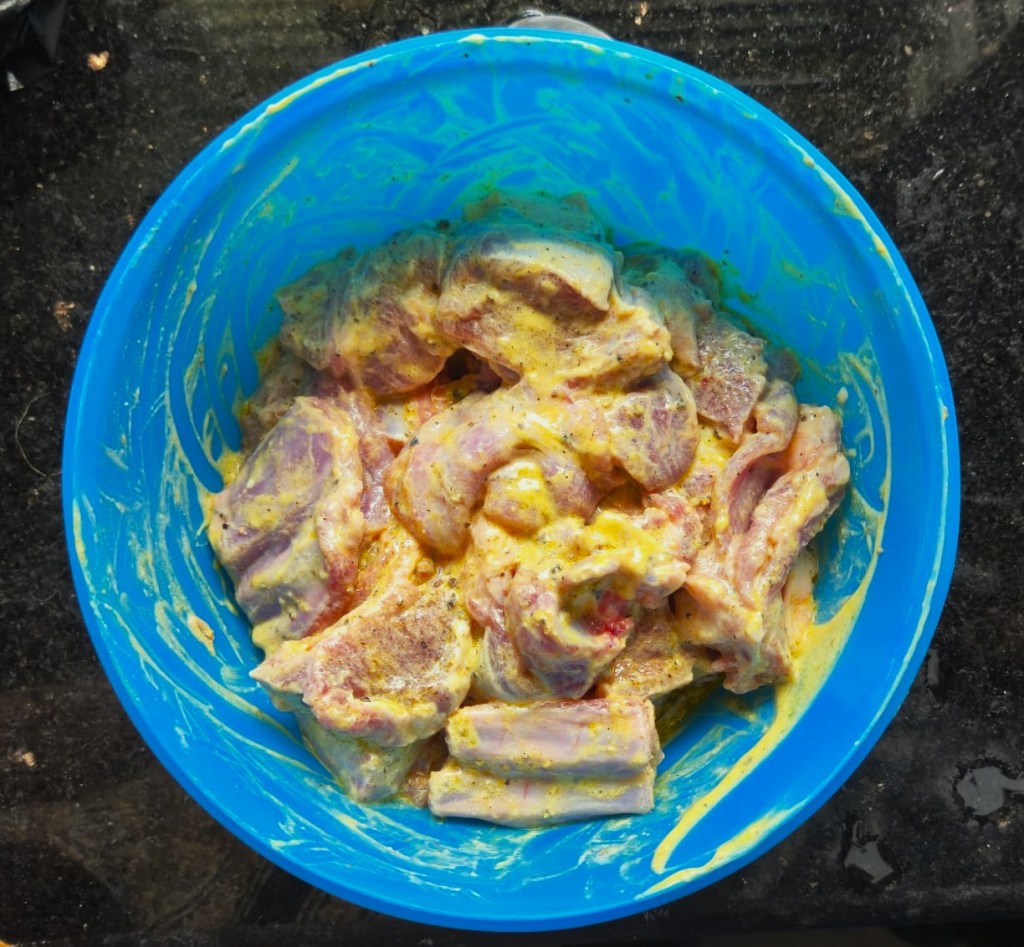 Marinated mutton pieces